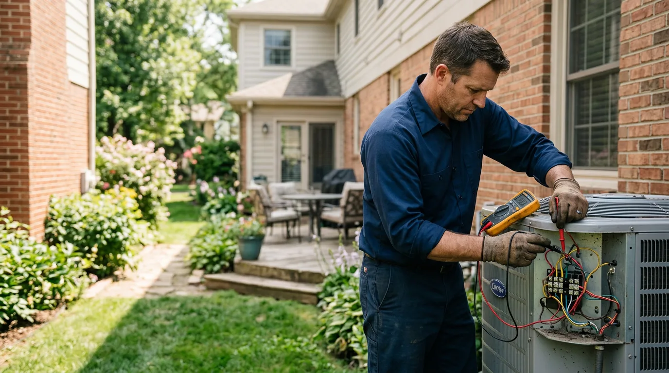 HVAC technician working near Mediapolis, IA